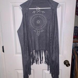 Oversized fringe cardigan